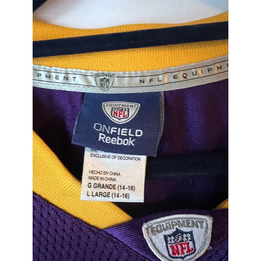 Minnesota Vikings NFL Football Jersey‎ #69 Allen Reebok Youth Large Purple